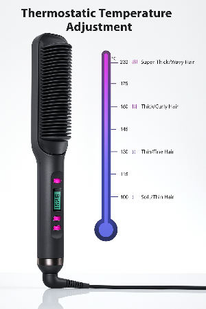3-in-1 Electric Hot Comb & Brush